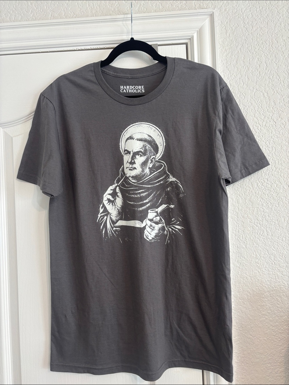 Hardcore Catholics Men's Gray Short-Sleeve Graphic Tee